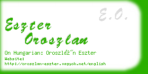 eszter oroszlan business card